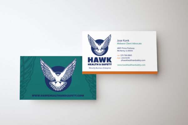 3D Illustration. Mockup of two blank white business cards. Busin