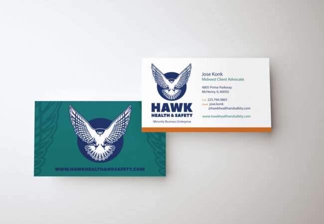 3D Illustration. Mockup of two blank white business cards. Busin