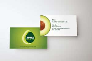 3D Illustration. Mockup of two blank white business cards. Busin