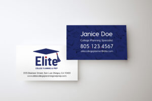 3D Illustration. Mockup of two blank white business cards. Busin